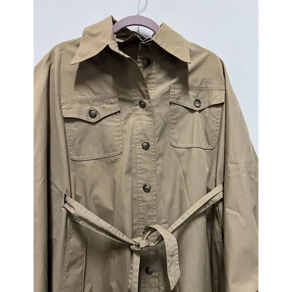 George David‎ Fashions Batwing sleeve Wrap Cape Coat belted Green